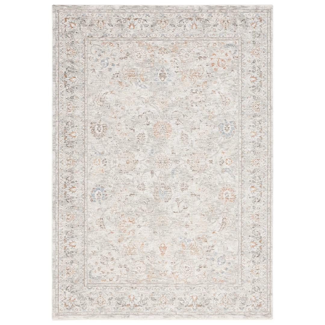 Floral Scroll Washable Rug, Non-Skid Backing, Pet & Kid Friendly, Easy Care, Non-Slip Rugs for Dining, Living Room, Kitchen, Bedroom, Low Pile Area Rug, 6×9Ft