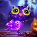 Halloween Decorations Outside Lighted Owl - HOYECHI Outdoor Halloween Decor Owl 1.66FT, Light Up 3D Owl with 50 LED Lights, Ground Stakes, Extension Cord, for Front Yard Porch Gardens Lawns Party