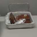 FURTIME Stainless Steel Cat Litter Box with Lid, Metal Kitty Litter Box for Small Cats, Kitten Litter Boxs with Scoop and Mat, Non-Sticky, Anti-Leakage, Easy to Clean, 17.4"x13.4"x8.4" (Small) (Silver)