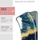 Galaxy S22 Case Gold Sparkle Glitter Marble Slim Shockproof TPU Soft Rubber Silicone Cover Phone Case for Samsung Galaxy S22 5G 6.1 inch 2022 Dark Blue