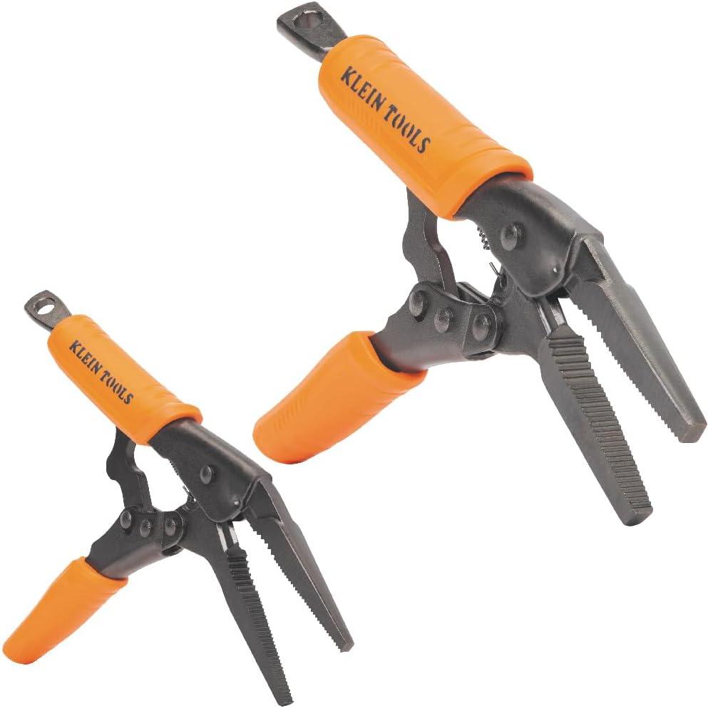 Klein Tools 38661 Locking Pliers Set, Long Nose 6-Inch and 9-Inch with Quick Release Handles, High Torque, Ideal for Tight Spaces, 2-Piece