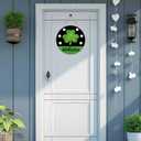 3 x St Patricks Day Decorations St Patricks Day Wreath Shamrock Door Decorations Wooden Shamrock Wreaths for Front Door Hanger Hanging Decor Welcome Sign for Porch Wall Indoor Home Decor