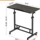 TigerDad Sturdy Folding Table with Wheels - 31.5" Large Bedside Table & Overbed Desk, Foldable TV Tray Table for Sofa, Height Adjustable Bed Table Tray for Eating and Laptop, Dekuwood, 31.5" x 15.7"