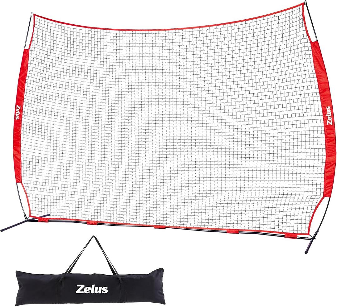 12x9ft / 16x10ft Barricade Backstop Net, Ball Sports Barrier, Practice Net for Baseball, Softball, Lacrosse, Soccer, Basketball and More