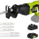 SnapFresh 20V Cordless Reciprocating Saw, 3000 SPM Variable Speed, Tool-Free Blade Change, LED Light, Lightweight One-Handed Compact Electric Saw for Wood, Metal, 2.0Ah Battery & Fast Charger Included