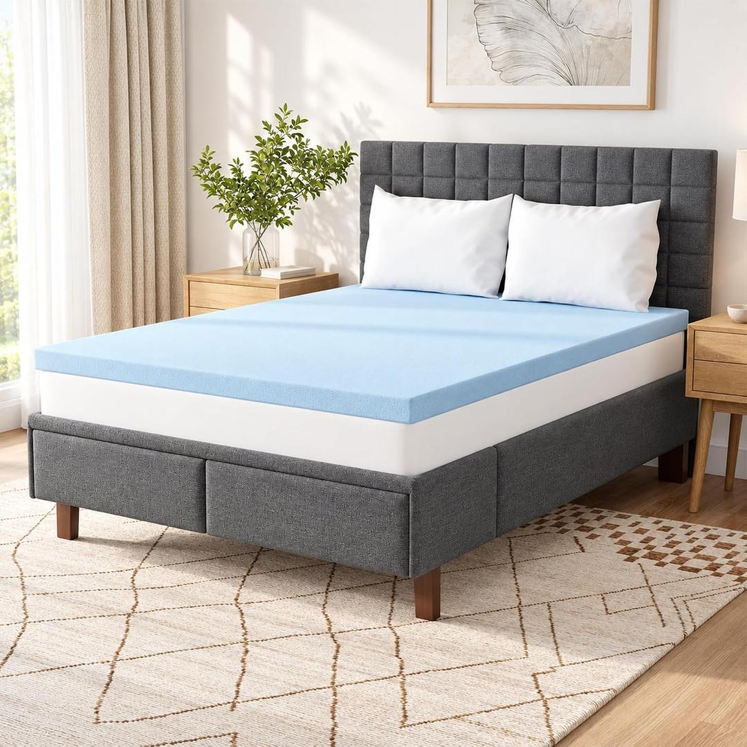 Dormeo SnowTek 2" Cooling Gel-Infused Memory Foam Mattress Topper for Hot Sleeper Solutions, Breathable with Plush Support for Back and Hip Discomfort, and Better Sleep, Made in USA, Twin 75x38x2 in