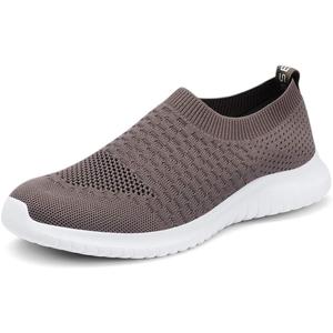 TIOSEBON Men's Walking Shoes Mesh Lightweight Breathable Yoga Travel Sneakers 10.5 US Brown