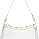 Crescent Shoulder Bag for Women Trendy Tote Handbag Purse Vegan Leather Clutch Handbag with 2 Removable Straps