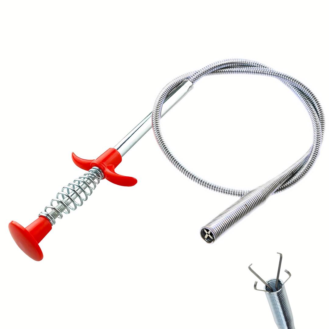 Drain Snake, Drain Clog Remover - Gutter Cleaning Tools Drain Cleaner for Toilet Sewer Shower Kitchen Bathroom Tub Clogged Drains Opener Cleaning Tool, Flexible Grabber Claw Pick Up Reacher (30 inch)