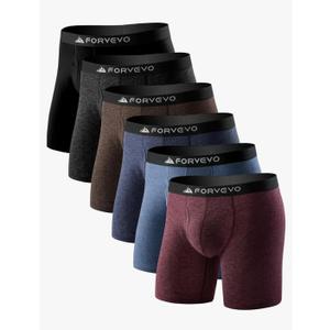Merino Wool Underwear Mens Boxer Briefs, Breathable Boxer Shorts for Men, Soft Moisture Wicking Underwear 6 Pack