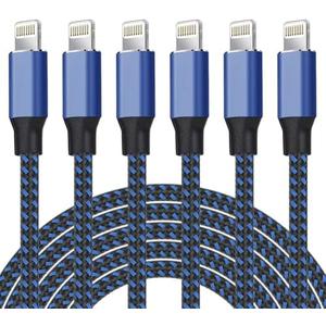 iPhone Charger [Apple MFi Certified] Lightning Cable 6PACK-3/3/6/6/6/10 FT Nylon Braided iPhone Charger Cord High Speed Cord for iPhone 14/13/12/11 Pro Max/XS MAX/XR/XS/X/8/7/Plus/6S/6/iPad