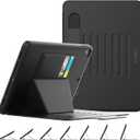 SEYMAC stock Case for iPad 6th/5th Generation/Air 2/Pro 9.7'', Strong Magnetic Auto Sleep Shockproof Case with Absorbing Multi-Angles Stand, Pen Holder, Card Slot (Black)