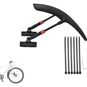 Bike Fenders 700C Front and Rear Quick Release Easy to Install Adjustable Lightweight Road Bicycle Fenders with 3 Mode Light (Front)