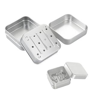 YAFIYGI Metal Retainer Case Aluminum Denture Cup Small Travel Storage Container for Retainers Mouth Guard Holder Durable Soaking Cups Portable Size for Camping Office Daily Use