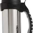 Thermos The Rock Vacuum Insulated 1 Liter Beverage Bottle, stainless steel/black, 1.1 quart (2510TRI2)