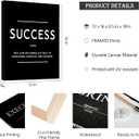 LMGOV Motivational Office Wall decor for Men, 12" x16" Success Wall Art for Bedroom, Black and White Canvas Painting for Bathroom, Positive Poster for Dorm, College, Gym
