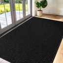 Large Door Mat 3' x 5' Black, Heavy Duty Commercial Floor Mat, Industrial Floor Mat for High Traffic Areas, Or Business Entryway Nonslip Rubber Backing.