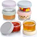 VITEVER [6 Pack] Salad Dressing Container To Go, 2.7 oz Glass Small Condiment with Lids, Dipping Sauce Cups Set, Leakproof Reusable for Lunch Box Work Trip., 6 Inches X 3 Inches X 1.7 Inches