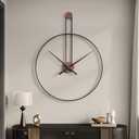 Cuspin 30 Inch Large Wall Clock for Living Room Decor, Modern Silent Non Ticking Battery Operated Wall Clocks, Rustic Minimalist Black Metal Frame Decorative Clock for Office, Bedroom, Dining Room