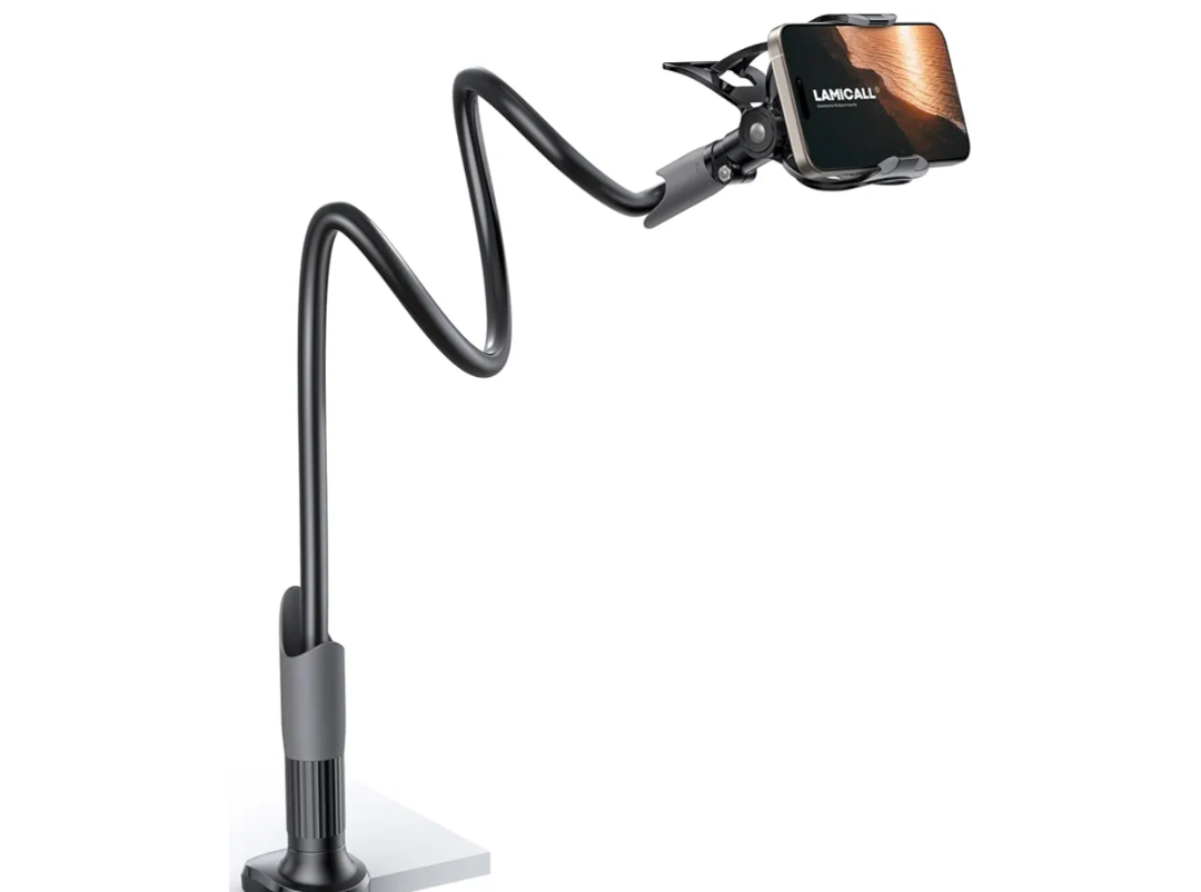 Lamicall Gooseneck Phone Holder for Bed - Cell Phone Mount Clamp Clip, Flexible Long Arm, Overhead Mount for Desk Headboard Bedside, for iPhone Air 17 Pro Max, 16 Pro Max, 15, 14 & 4-7" Phone