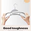 HOUSE DAY Grey Plastic Hangers 30 Pack, Slim Space Saving, Non Slip Clothes Hangers with Rubber Pads, Sturdy Heavy Duty Coat Hanger for Closet, S-Shaped Hanger for Shirt, Suit, Pant, Skirt