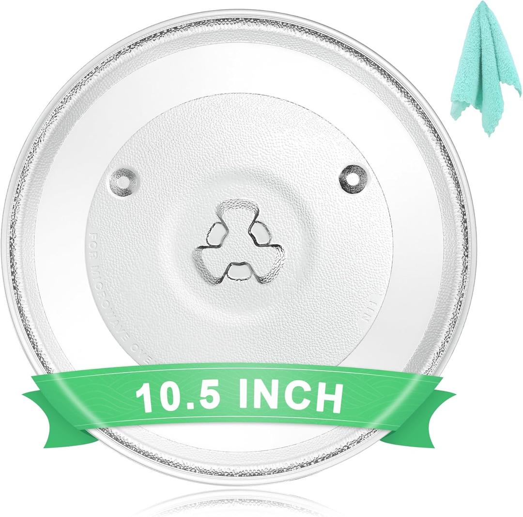 10.5" Universal Microwave Plate Replacement Glass Turntable| Fits LG, GE, Panasonic, Frigidaire, Farberware & More