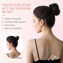 Hairro Messy Bun Hair Piece Human Hair, 100% Real Ponytail Scrunchies Natural Curly Chignon Fluffy Donut Updo, Hairpiece with Elastic Rubber Band for Women, 2 Count Golden Brown Mix Bleach Blonde