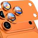 Uyiton Compatible with iPhone 17 Pro Camera Lens Protector - [Not Easy to Break][Strong Adsorption][Case-Friendly] Metal Tempered Glass Rear Camera Screen Cover - Cosmic Orange