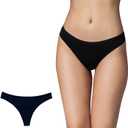 Shero Thong Period Maternity, Postpartum Panties, Leakproof, Odor & Moisture Control Underwear for Women & Teens (Medium, Black)