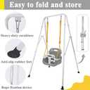 2 in 1 Toddler Swing Jumper with Frame, Outdoor, Indoor, Baby Swing with Safety Belt for Indoor and Outdoor Use, Foldable Metal Stand & Clear Instructions, Easy to Assemble