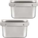 Remerry 2 Pcs Grease Cup Holders for Commercial Kitchens Removable Drip Pan Grease Catchers Stainless Steel Hood Accessories for Restaurants (4'' Deep, Frosted)