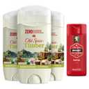Old Spice Men's Deodorant Aluminum-Free Timber with Sandalwood, 3.0oz Pack of 3 with Travel-Size Swagger Body Wash