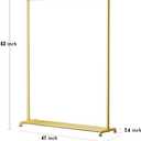DR.IRON Gold Pipe Clothing Rack Garment Rack with Bottom Shelf Heavy Duty Modern Clothes Racks on Wheels Closet Organizer for Bedroom,Retail(Gold)