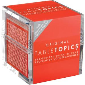 TableTopics Original En Espanol Question Card Game - 135 Spanish/English Conversation Starter Cards, Learn & Practice Spanish, Icebreakers for Adults, Bilingual