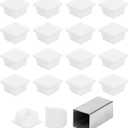 uxcell 1 3/16" (30mm) Square Tubing End Caps, 32 Pcs Plastic Hole Plugs Insert End Cap for Metal Tubing Post Chair Leg Table Bookshelves Furniture, White
