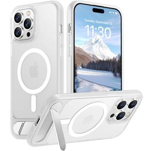 Temdan Magnetic Compatible with iPhone 14 Pro Case, [Built-in Invisible Kickstand][Compatible with MagSafe] [Military Grade Shockproof] Slim Translucent Matte Phone Case for iPhone 14 Pro 6.1"