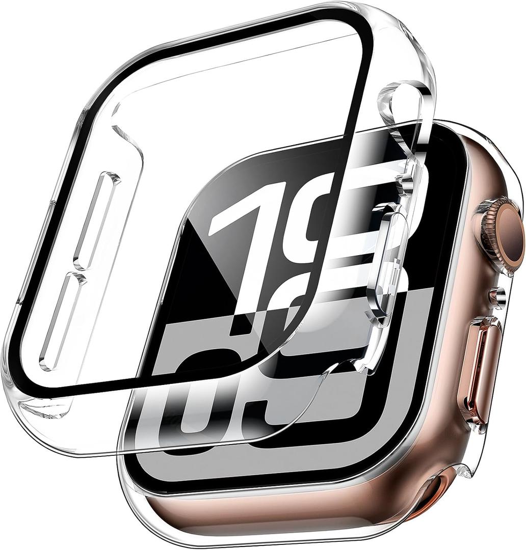 3 x TAURI 2 Pack Hard Case for Apple Watch Series 11/10 46mm Screen Protector