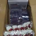 Hioasis 350pcs Clear and Red Plates - Red Party Plates for 50 Guest, Include 100 Heavy-duty Plates(20% Thicker Than Standard), 50 Pre Rolled Gold Plastic Silverware Set, 50 Cups