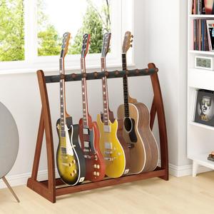 Guitar Stand Rack,Guitar Rack For Multiple Guitars Stands Floor for Electric,Acoustic,Bass Guitars &Case-Foldable, Adjustable,Protective with No-Slip Non-Scratch Padding ,for Home,Studio, Stage (Nature)