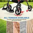 Foldable 2-in-1 Rollator Walker and Wheelchair Combo for Seniors with Seat, Heavy Duty Transport Chair 300 lbs Capacity, Lightweight, Anti-Tip Brakes, Adjustable Height 33.5"-40" (Red)