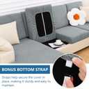 hyha Waterproof Couch Cushion Covers, Stretch Magic Sofa Seat Slipcover, Waterproof Sectional Couch/Sofa Cushion Covers for Pets Washable with Elastic Bottom(3PC, Grey)