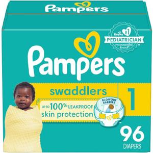 Pampers Swaddlers Diapers, Size 1 (8-14 lbs), 96 Count, Absorbent, Keeps Baby Dry and Comfortable, Skin Safe Disposable Baby Diaper (Packaging May Vary) Pampers Swaddlers Diapers, Size 1 (8-14 lbs), 96 Count, Absorbent, Keeps Baby Dry and Comfortable, Skin Safe Disposable Baby Diaper (Packaging May Vary)
