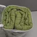 WINLIFE 100% Cotton Quilted Euro Sham Covers, 2 Pack Cotton 26'' x 26'' Pillow Covers, Soft and Breathable Euro Shams, Square Pillow Shams, Olive Green