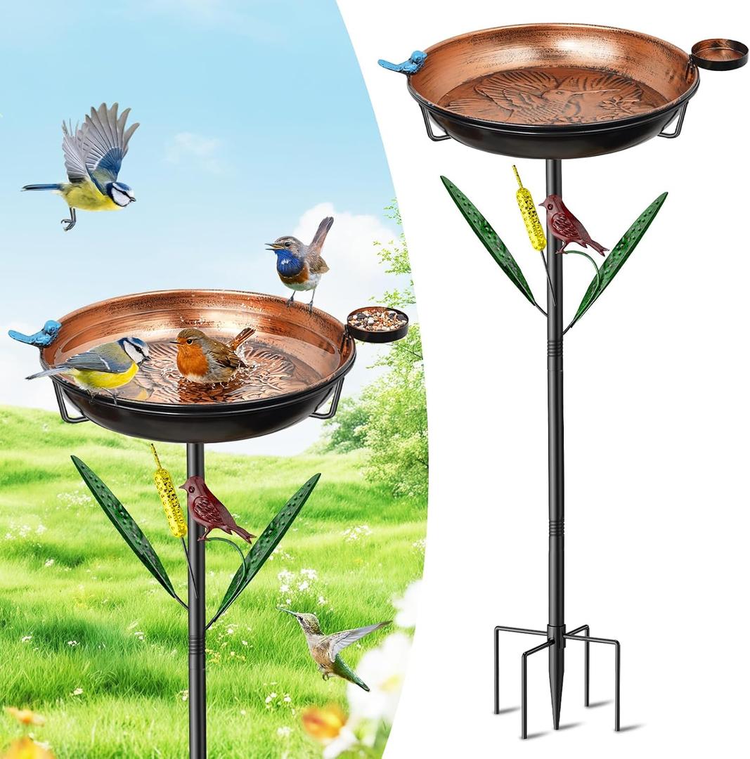 Bird Baths for Outdoors, Garden Birdbath for Patio Yard Lawn Antique Bronze