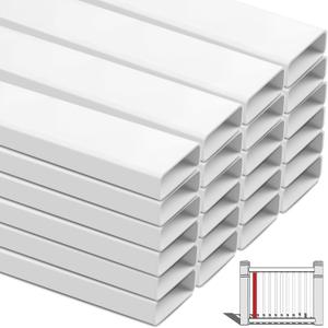 Yaocom 24 Pieces 7/8" x 3" PVC Picket Pack White Vinyl Picket Fence Parts for Outdoor Backyard Garden