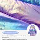 Cutemile Girls Puffer Jacket Toddler Winter Coat 5T Purple Blue Long Hooded Coats Outerwear Faux Down Jackets 5-6 Years, Violet