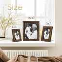 ArtbyHannah 2 Pack 5x7 Picture Frame Set, Rustic Picture Frames with Farmhouse Brown Texture for Tabletop Display or Wall Mount in Home Decor