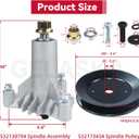 GELASKA 2 Pack 130794 Spindle Assembly with 173434 Spindle Pulley Replaces 532130794, 539110158 for CT130, CTH130, LR110, LR111, LR12, LR120, LR121, LR122, LT100, LT112, LT125, YT180, YTH180 Mowers