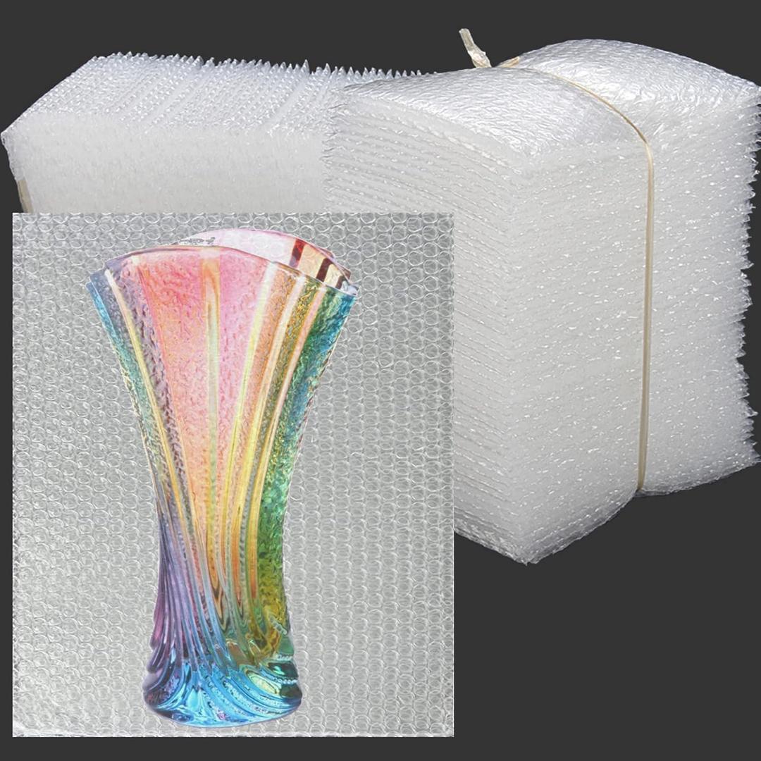 50 Pcs Bubble Pouches Wrap - 12'x12' Clear Bubble Out Bags for Packing Fragile Dishes & China Plates
