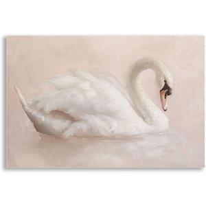 HANHANARTYX Poster Wall Art Picture Light Pastel Pink White Swan Modern Home and Bedroom Decoration 12x18inch (Without Frame)